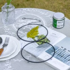 6" Black Wall Hanging RoundHerbarium Brass Glass Frame For Pressed Flowers, Poster, Double Glass, Floating Frame -Ncyp Garden Store G01A2855