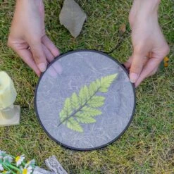 6" Black Wall Hanging RoundHerbarium Brass Glass Frame For Pressed Flowers, Poster, Double Glass, Floating Frame -Ncyp Garden Store G01A2993