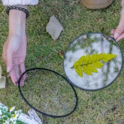 6" Black Wall Hanging RoundHerbarium Brass Glass Frame For Pressed Flowers, Poster, Double Glass, Floating Frame -Ncyp Garden Store G01A3001