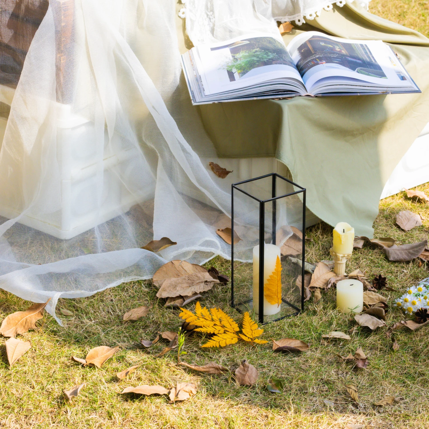 Tall Handmade Black Glass Candle Holder, Square, 9.8" Tall 13 Tall Handmade Black Glass Candle Holder, Square, 9.8" Tall - Image 12