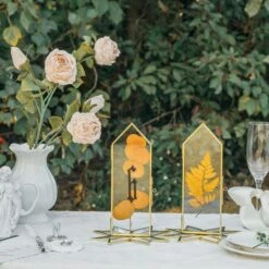 Geometric Gardenia Garden Gold Glass And Brass Wedding Table Number Holder, Pressed Flower Frame 25 Geometric Gardenia Garden Gold Glass And Brass Wedding Table Number Holder, Pressed Flower Frame -Ncyp Garden Store G01A4791
