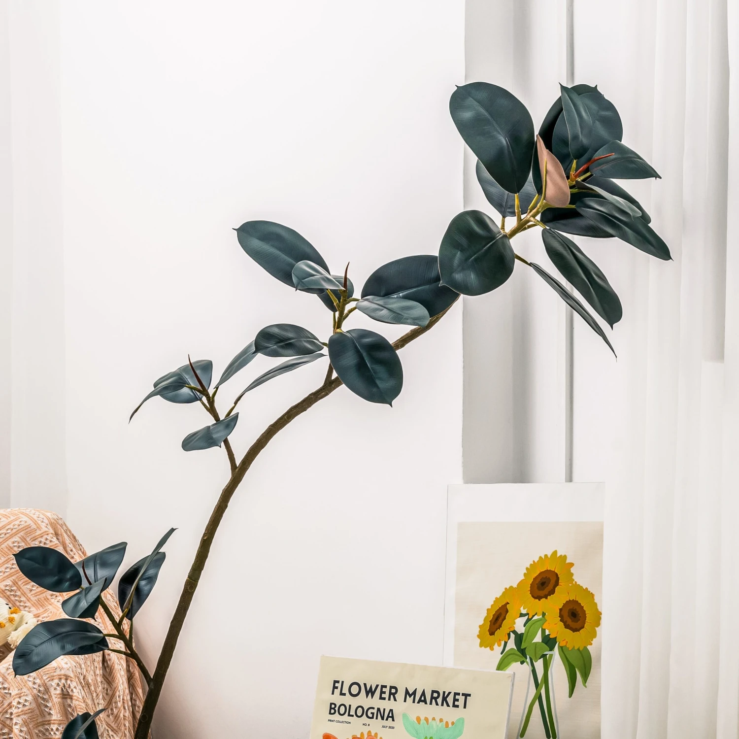 NCYP Artificial Rubber Tree, Rubber Fig, Rubber Bush 5.9FT (70.8 Inches) Tall Faux Plant For Home Office Decor, Indoor Fake Potted Ficus Elastica Tree With Plastic Pot And Rattan Woven Basket 14 NCYP Artificial Rubber Tree, Rubber Fig, Rubber Bush 5.9FT (70.8 Inches) Tall Faux Plant For Home Office Decor, Indoor Fake Potted Ficus Elastica Tree With Plastic Pot And Rattan Woven Basket - Image 12