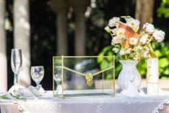 Handmade Envelope Shape Geometric Glass Wedding Card Box Terrarium With Slot, Heart Lock Key -Ncyp Garden Store G01A6776