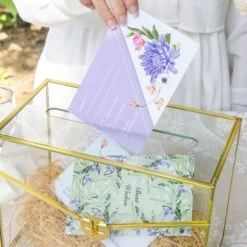 Handmade Envelope Shape Geometric Glass Wedding Card Box Terrarium With Slot, Heart Lock Key -Ncyp Garden Store G01A7032 0857c7e6 33b4 448e 90b9 cb6cdc86cf24