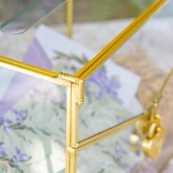 Handmade Envelope Shape Geometric Glass Wedding Card Box Terrarium With Slot, Heart Lock Key -Ncyp Garden Store G01A7311 2f0a3aad d6da 4303 a029 b1c61a496c55