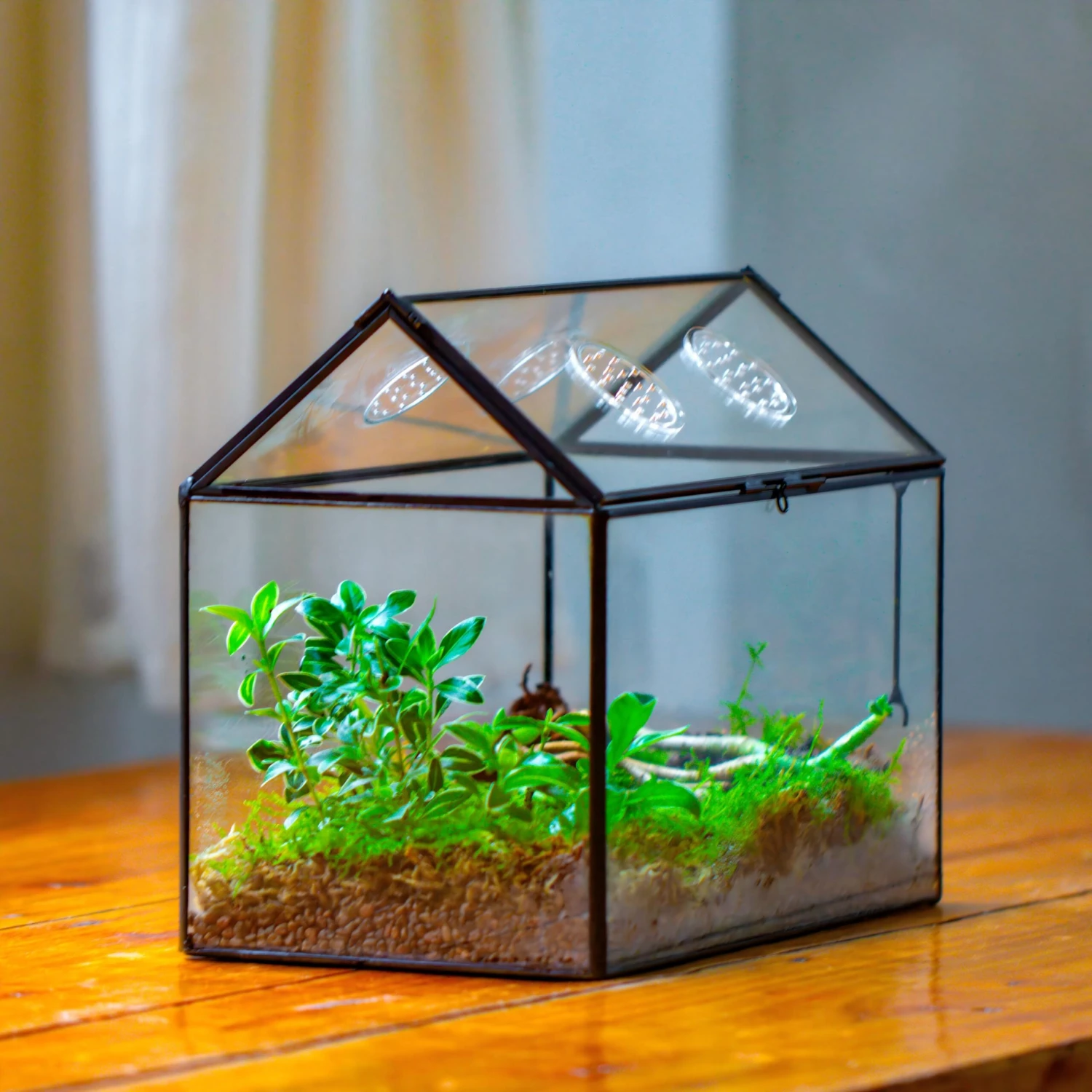 NCYP Handmade Geometric Glass Close Terrarium Box House Shape, Swing Lid Latch For Air Plants Moss Snail Reptile Habitat Vivarium 3 NCYP Handmade Geometric Glass Close Terrarium Box House Shape, Swing Lid Latch For Air Plants Moss Snail Reptile Habitat Vivarium