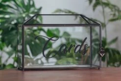Back Standard/Large Geometric Glass Card Box Terrarium With Slot, Heart Lock, Foot, Handmade Brass For Wedding Receiption Wishwell Keepsake -Ncyp Garden Store il fullxfull.3802316189 gm8v