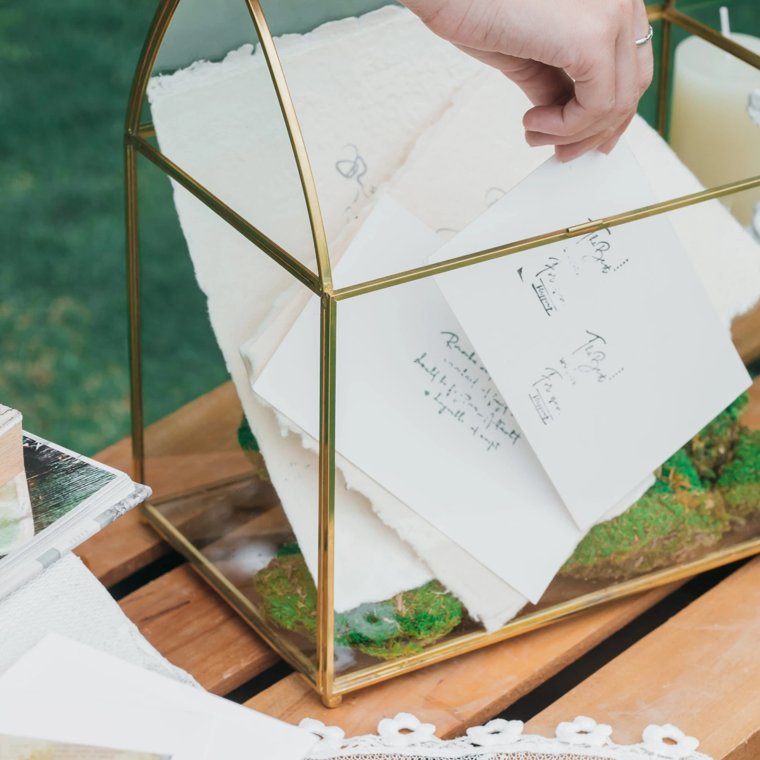 House Shape Arched Top Vintage Glass Card Box Terrarium, Handmade Brass For Wedding Receiption Wishwell Keepsake 10 House Shape Arched Top Vintage Glass Card Box Terrarium, Handmade Brass For Wedding Receiption Wishwell Keepsake - Image 8