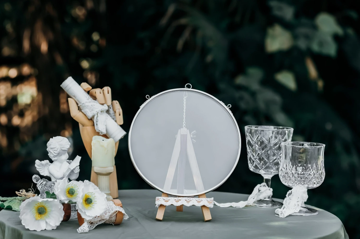 Round 7” Silver Herbarium Double Glass Frame, For Pressed Flowers, Leaves, Displaying Crochet 10 Round 7” Silver Herbarium Double Glass Frame, For Pressed Flowers, Leaves, Displaying Crochet - Image 8