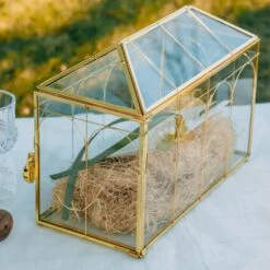 Vintage Gold Large Geometric Glass Card Box Terrarium With Slot, Heart Lock, Foot, Handmade Brass For Wedding Reception Wishwell Keepsake 15 Vintage Gold Large Geometric Glass Card Box Terrarium With Slot, Heart Lock, Foot, Handmade Brass For Wedding Reception Wishwell Keepsake -Ncyp Garden Store il fullxfull.4598868452 bjdv