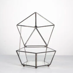Handmade Small Modern Clear Jewelry BoxGlass Geometric Terrarium For Wedding Planters Succulents -Ncyp Garden Store product image 385370595