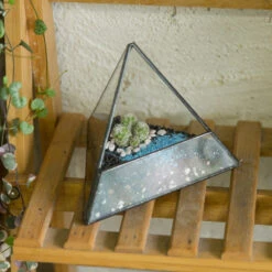 Handmade Pyramid Geometric Glass Terrarium For Succulent Fern Moss Airplants Cacti 17 Handmade Pyramid Geometric Glass Terrarium For Succulent Fern Moss Airplants Cacti -Ncyp Garden Store product image 385399704