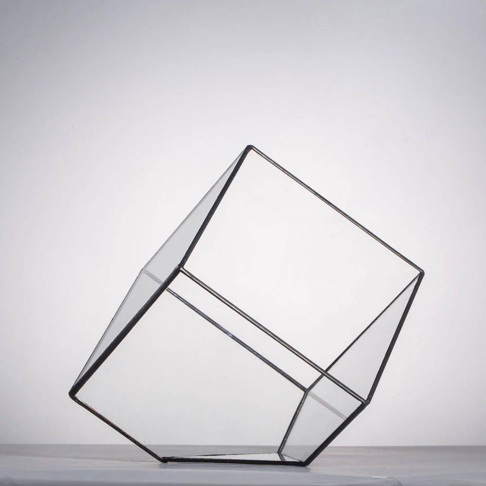Handmade Cube Black Glass Geometric Terrarium Container For Moss Fen Succulents 8 Handmade Cube Black Glass Geometric Terrarium Container For Moss Fen Succulents - Image 6