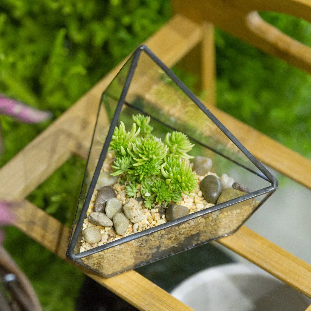 Handmade Geometric Flower Pot Small Glass Terrarium Pot For Container Balcony Garden Succulents 8 Handmade Geometric Flower Pot Small Glass Terrarium Pot For Container Balcony Garden Succulents - Image 6