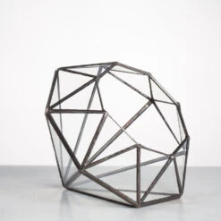 Handmade Diamond Open Glass Geometric Terrarium For Succulents Moss Fern Cacti -Ncyp Garden Store product image 477562844