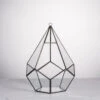 Handmade Black Hanging Teardrop Shape Glass Geometric Terrarium For Succulents Cacti