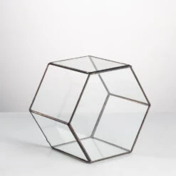 Handmade Thick Geometric Hexagon Glass Terrarium For Succulent Moss Airplants