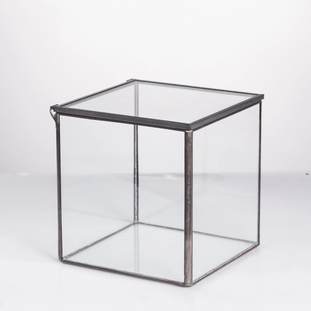 Handmade Square Glass Geometric Terrarium Box With Lid For Succulents Fern Moss 3 Handmade Square Glass Geometric Terrarium Box With Lid For Succulents Fern Moss