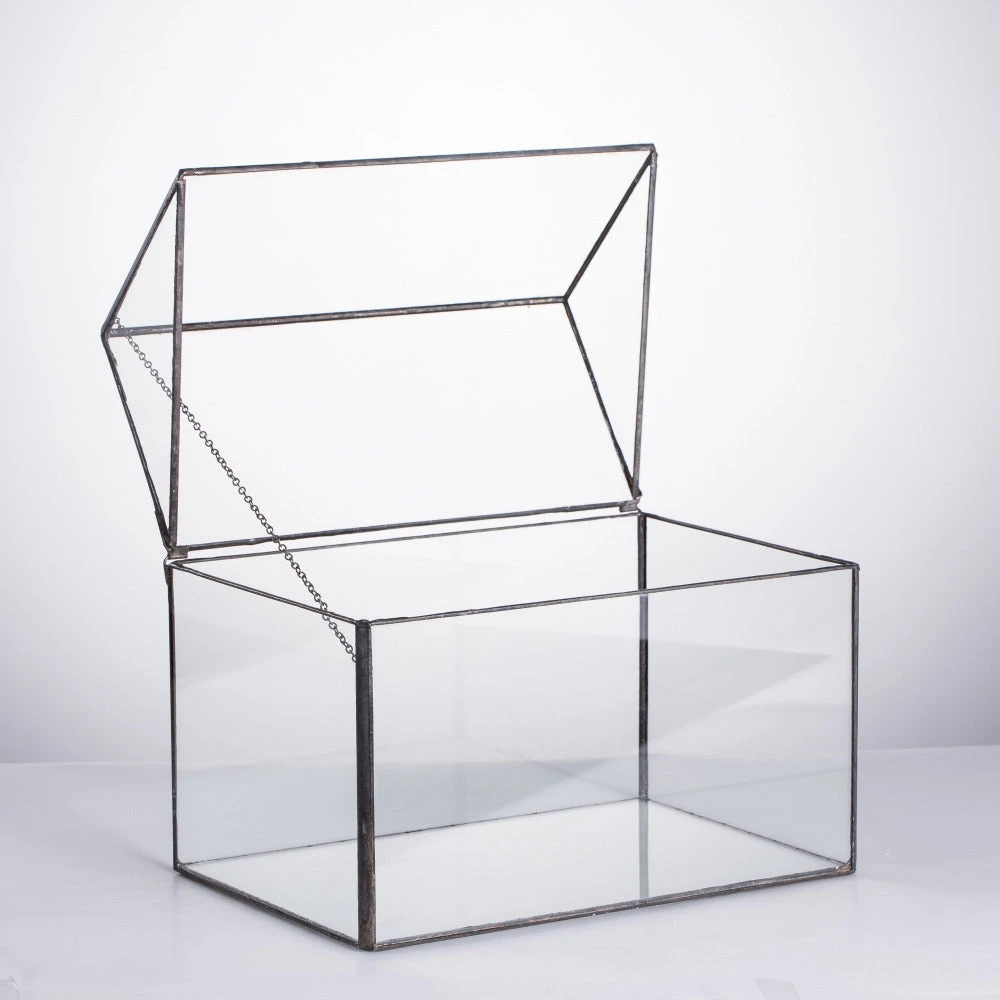 Handmade House Shape Glass Black Geometric Terrarium With Lid For Succulent Moss Airplants Cacti 12 Handmade House Shape Glass Black Geometric Terrarium With Lid For Succulent Moss Airplants Cacti - Image 10