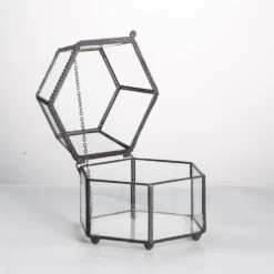 Handmade Small Glass Jewelry Geometric Box Terrarium For Succulents Ring Box -Ncyp Garden Store product image 580459543