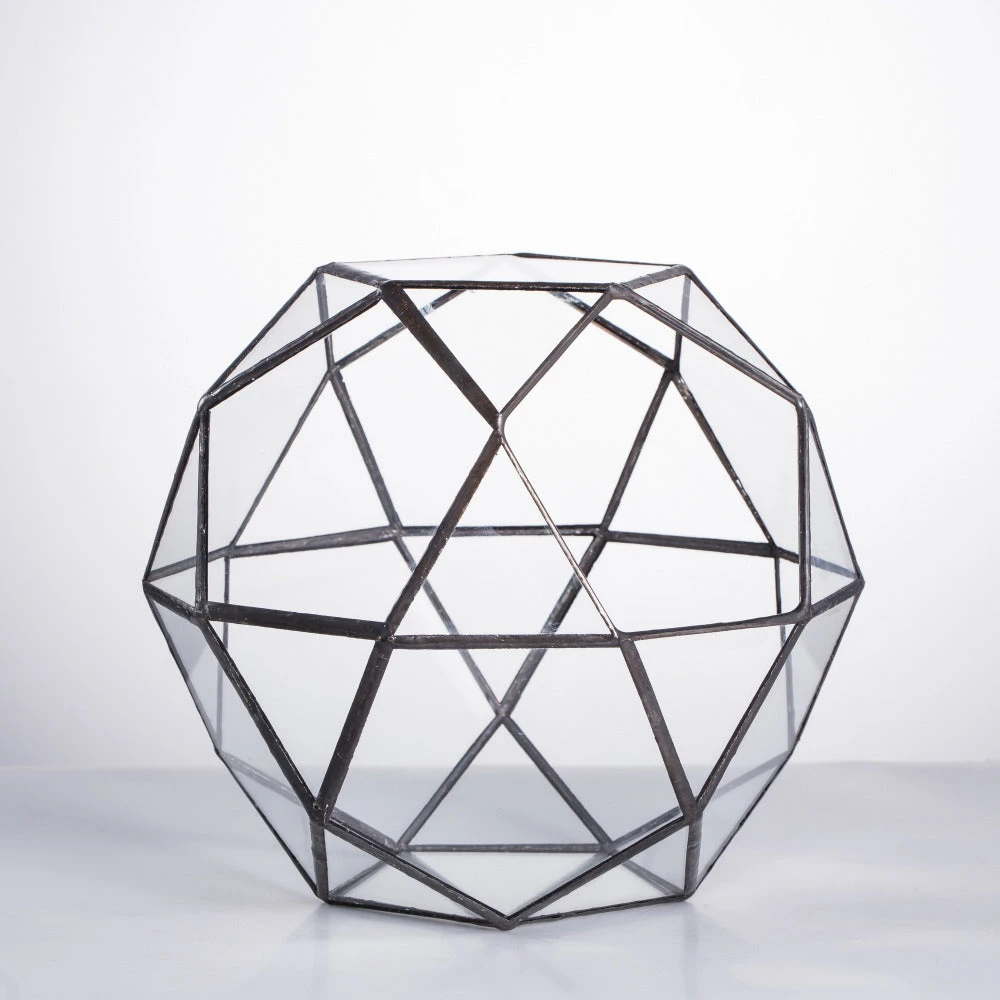 Handmade Triangular Pentagon Mix 32-Sides Clear Glass Geometric Centerpiece Terrarium For Succulents 10 Handmade Triangular Pentagon Mix 32-Sides Clear Glass Geometric Centerpiece Terrarium For Succulents - Image 8