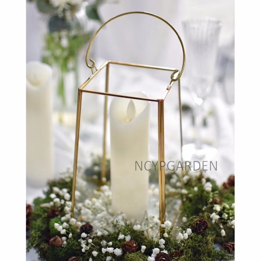 Handmade Copper Gold Echelon Geometric Glass Terrarium Holder Lantern Hanging Wall For Wedding 12 Handmade Copper Gold Echelon Geometric Glass Terrarium Holder Lantern Hanging Wall For Wedding - Image 10