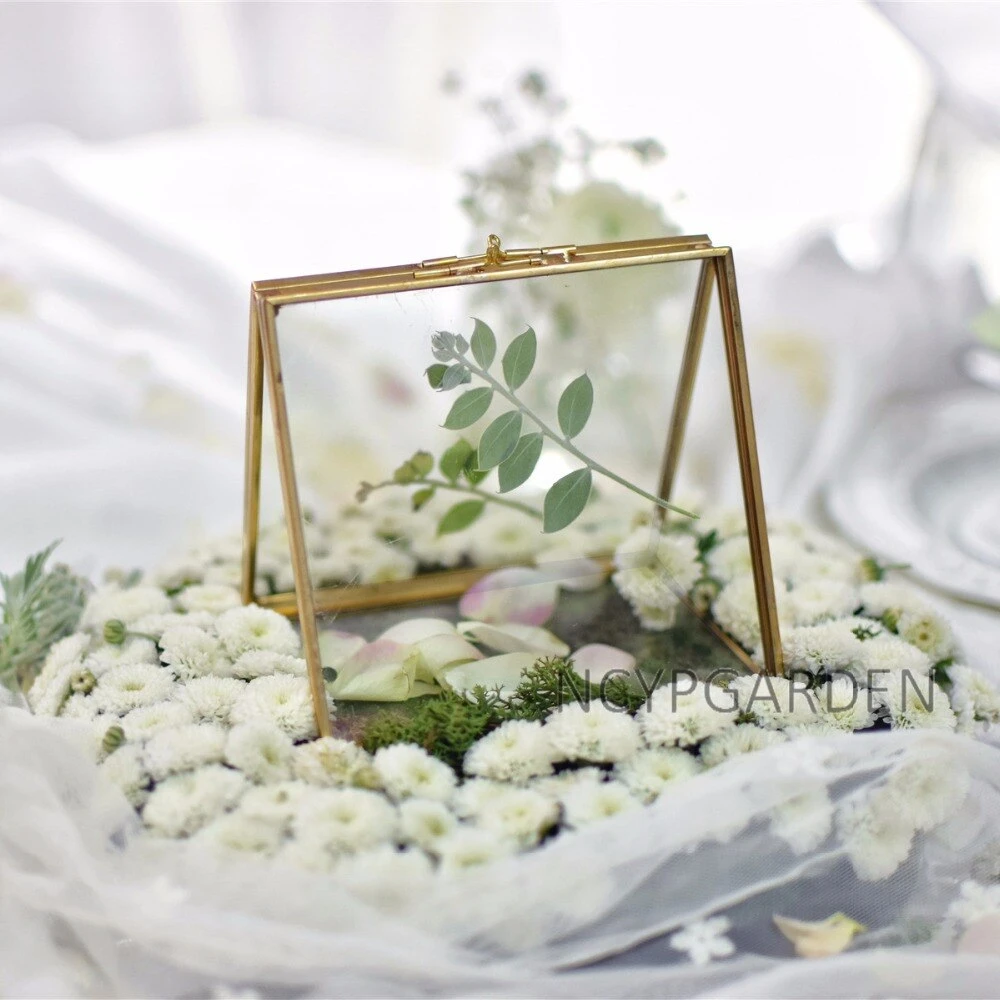 Handmade 2 Sided Standing Copper Brass Glass Rectangular Photo Frame For Wedding 7 Handmade 2 Sided Standing Copper Brass Glass Rectangular Photo Frame For Wedding - Image 5