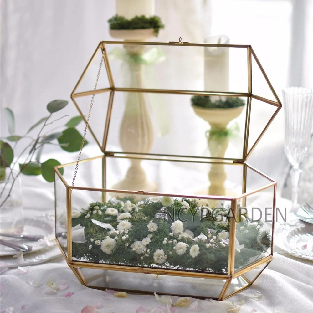 Handmade Large Geometric Glass Wedding Card Box Gift Card Box Keepsake Recipe Reception Envelope 12 Handmade Large Geometric Glass Wedding Card Box Gift Card Box Keepsake Recipe Reception Envelope - Image 10