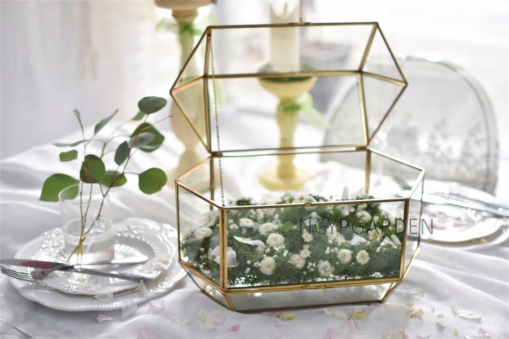 Handmade Large Geometric Glass Wedding Card Box Gift Card Box Keepsake Recipe Reception Envelope 17 Handmade Large Geometric Glass Wedding Card Box Gift Card Box Keepsake Recipe Reception Envelope - Image 15