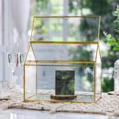 Handmade Gold House Shape Glass Geometric Terrarium Card Wishwell Reception Box For Wedding Ceromony 19 Handmade Gold House Shape Glass Geometric Terrarium Card Wishwell Reception Box For Wedding Ceromony -Ncyp Garden Store product image 997415300