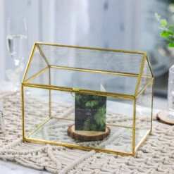 Handmade Gold House Shape Glass Geometric Terrarium Card Wishwell Reception Box For Wedding Ceromony 24 Handmade Gold House Shape Glass Geometric Terrarium Card Wishwell Reception Box For Wedding Ceromony -Ncyp Garden Store product image 997415308