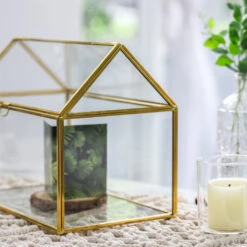 Handmade Gold House Shape Glass Geometric Terrarium Card Wishwell Reception Box For Wedding Ceromony 17 Handmade Gold House Shape Glass Geometric Terrarium Card Wishwell Reception Box For Wedding Ceromony -Ncyp Garden Store product image 997415312
